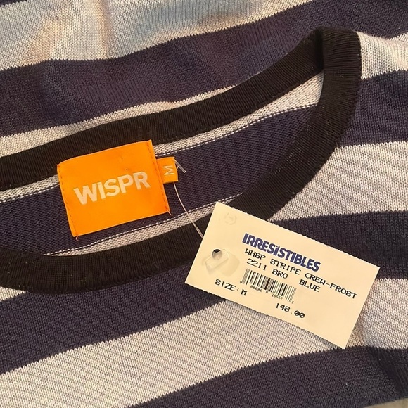 New WISPR Striped Crewneck Silk Blend Sweater - Picture 2 of 8